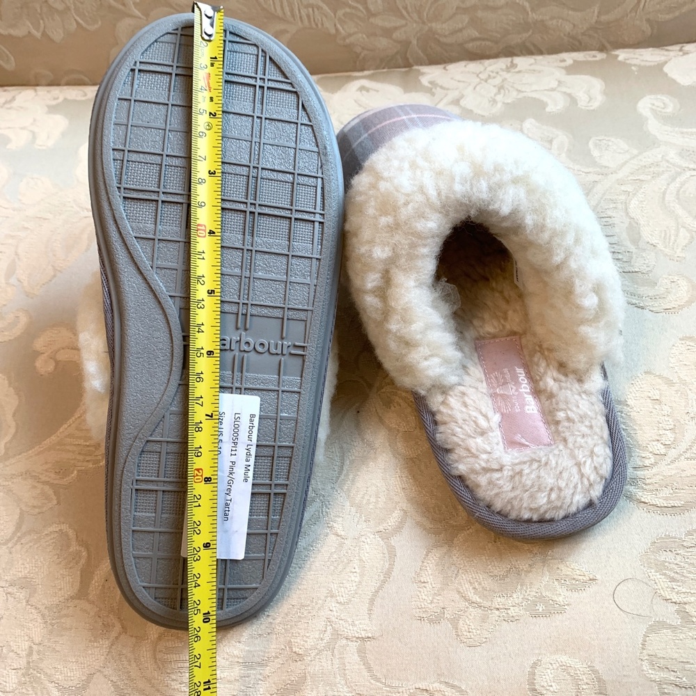 BARBOUR Lydia pink/grey tartan mule slipper - Picture 11 of 11